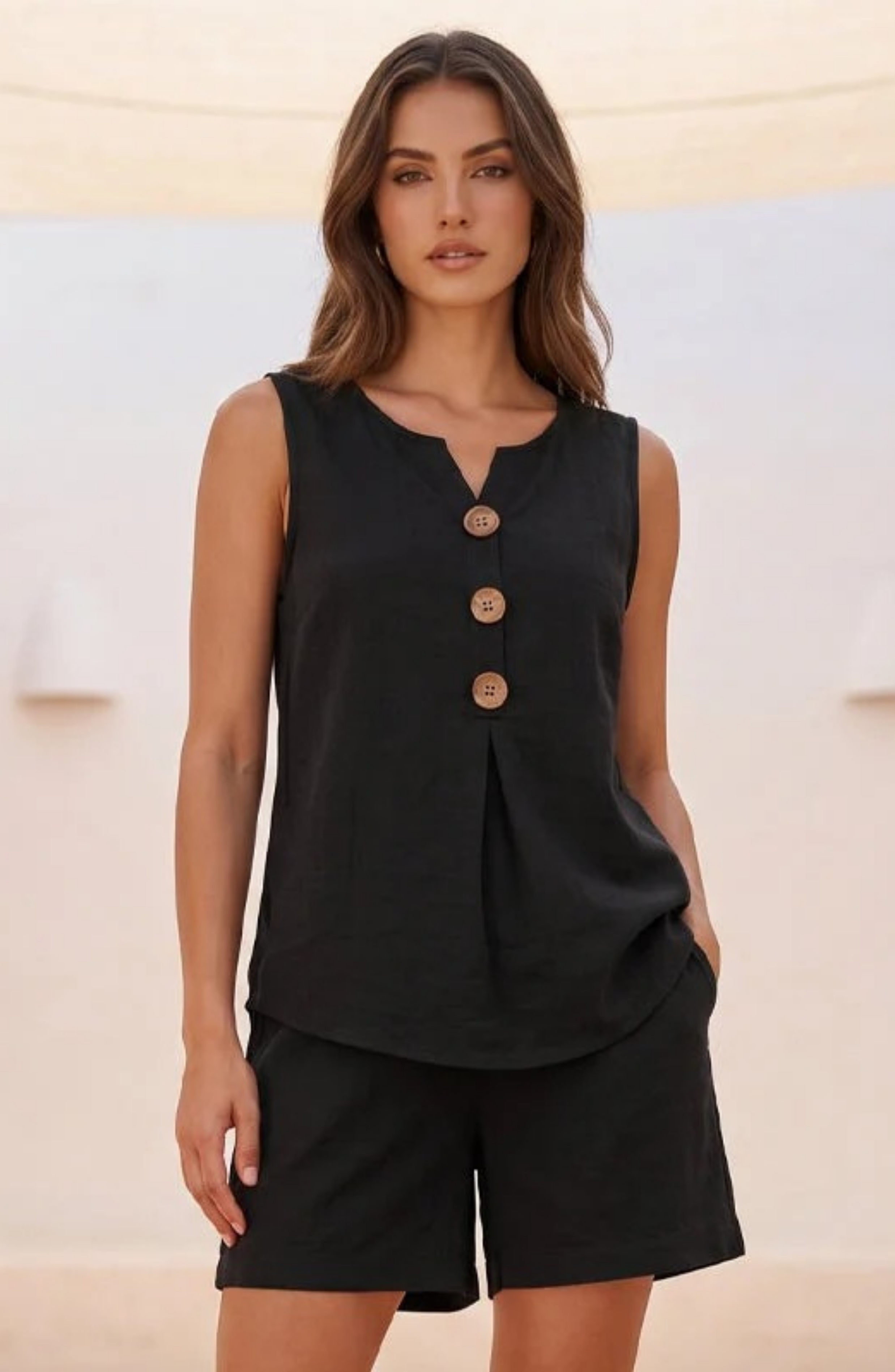 Conjunto de Verano de Chaleco y Pantalón Corto