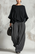 Conjunto Oversize de Top y Pantalón Palazzo Plisado