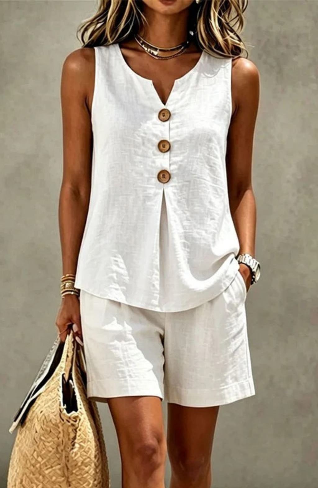 Conjunto de Verano de Chaleco y Pantalón Corto