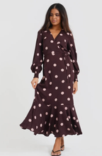 Robe longue Dolce Vita à encolure cache-cœur