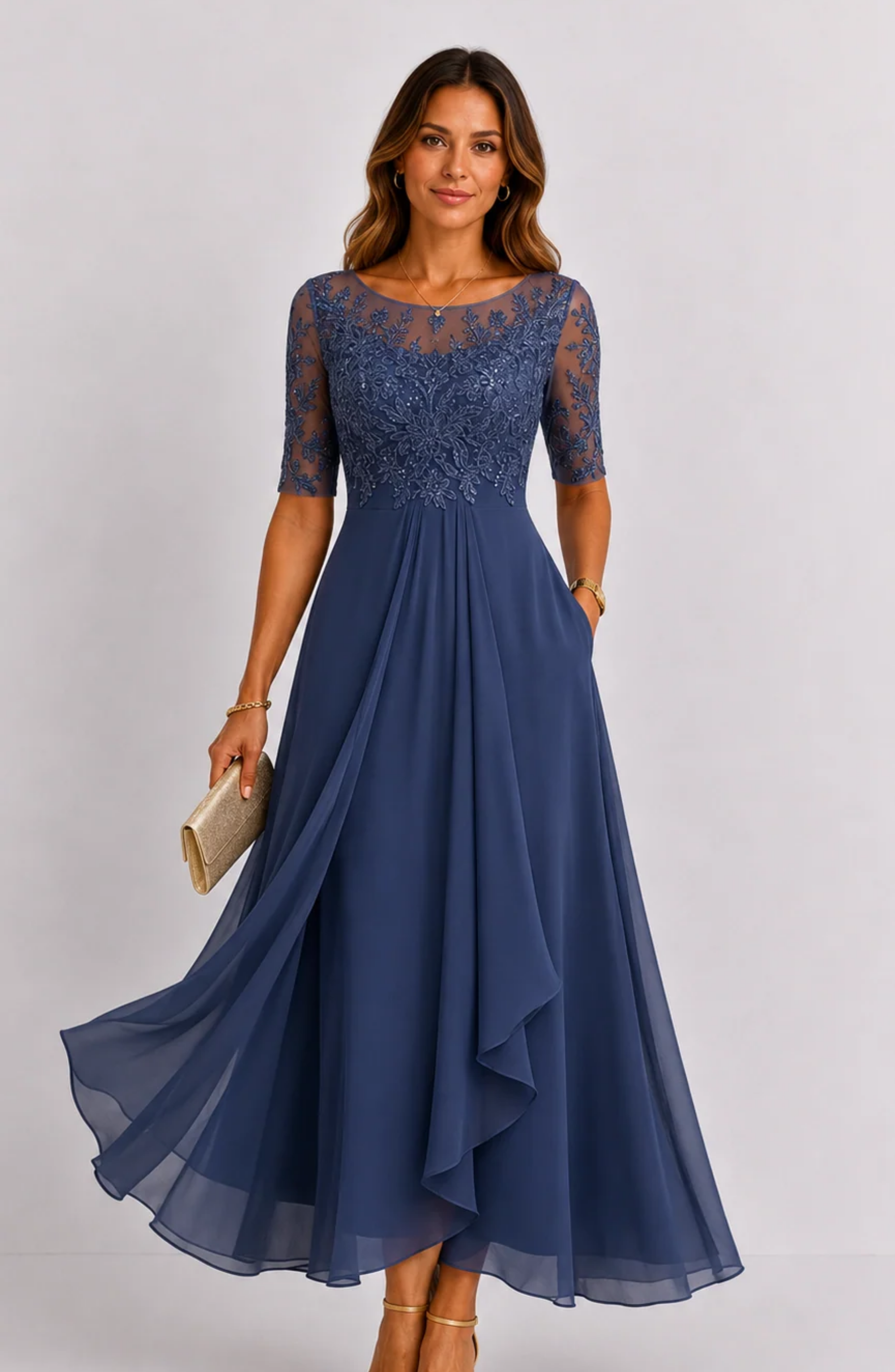 Vestido Serenité con Bordado Floral