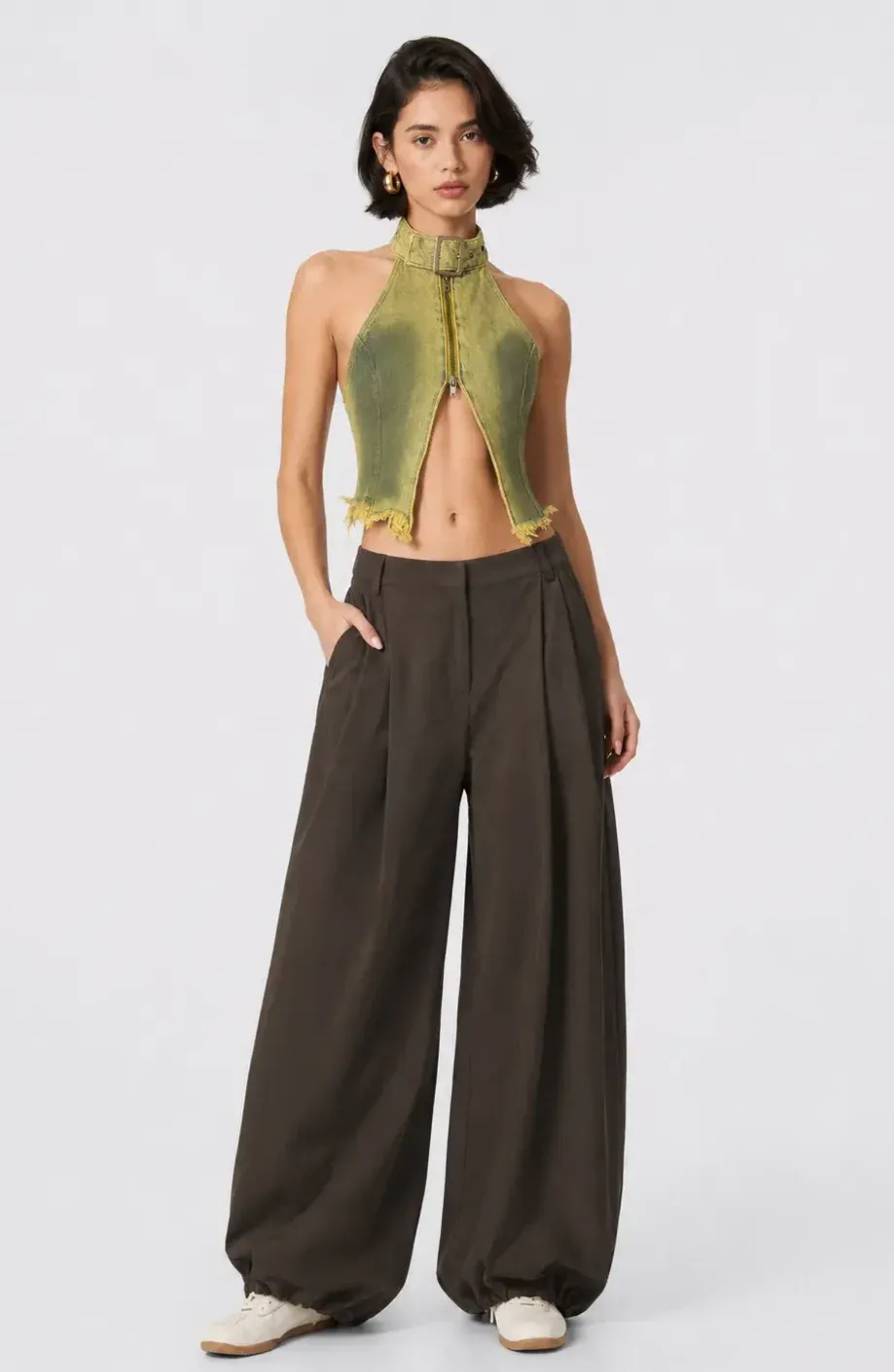 Pantalón Palazzo Casual con Cintura Plisada