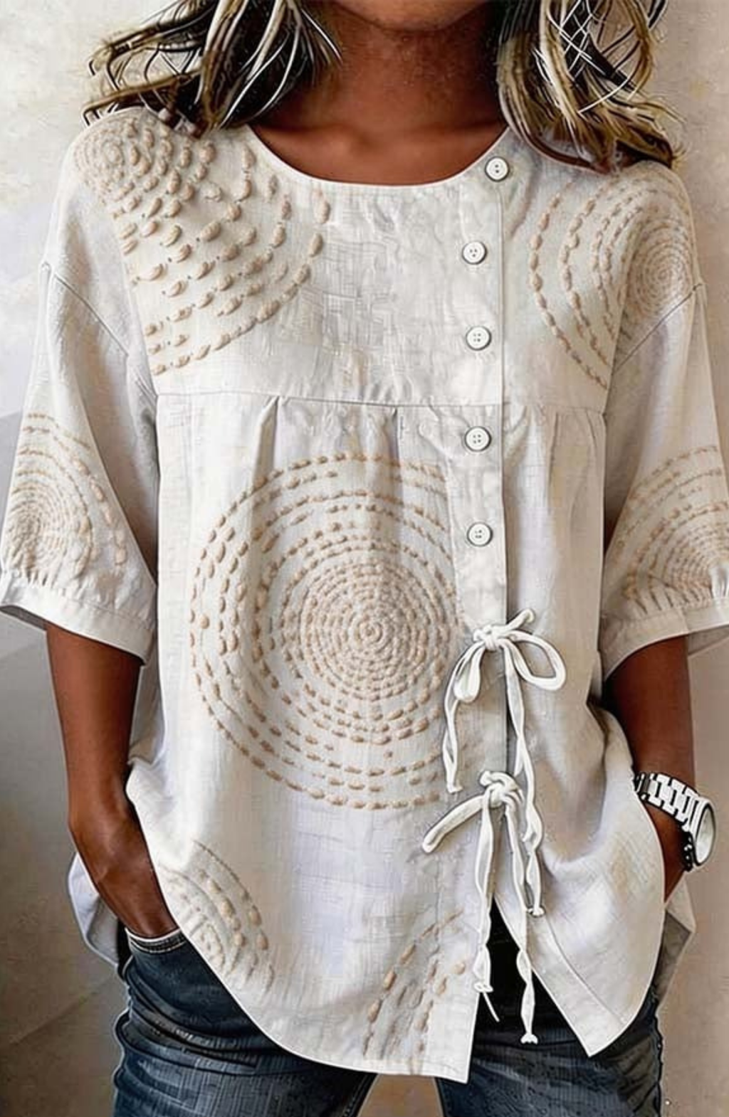 Blusa Mandala con Detalles Bordados