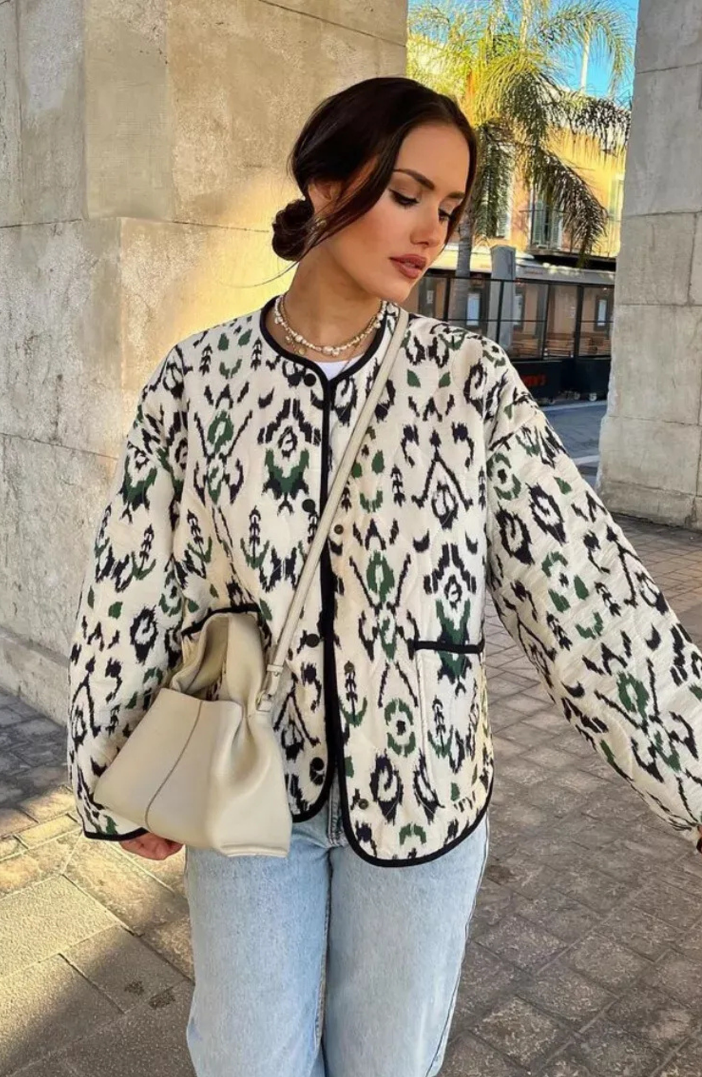 Chaqueta de Punto Tribal con Ribetes