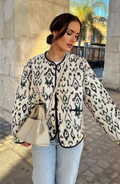 Chaqueta de Punto Tribal con Ribetes