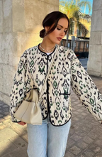 Chaqueta de Punto Tribal con Ribetes