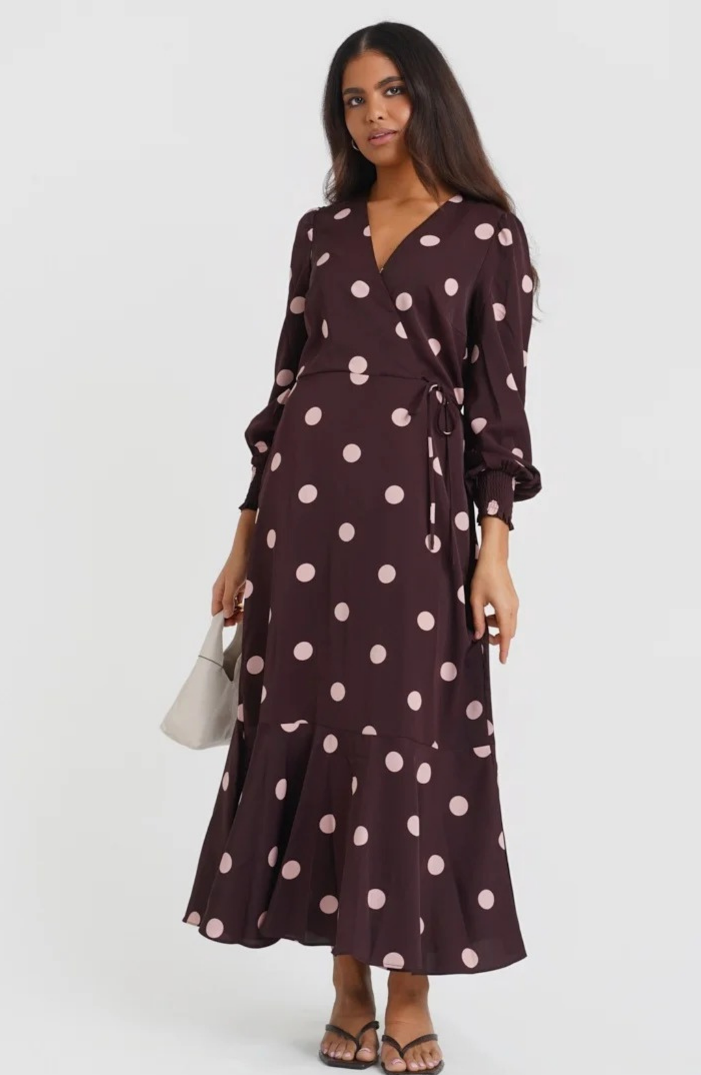 Robe longue Dolce Vita à encolure cache-cœur