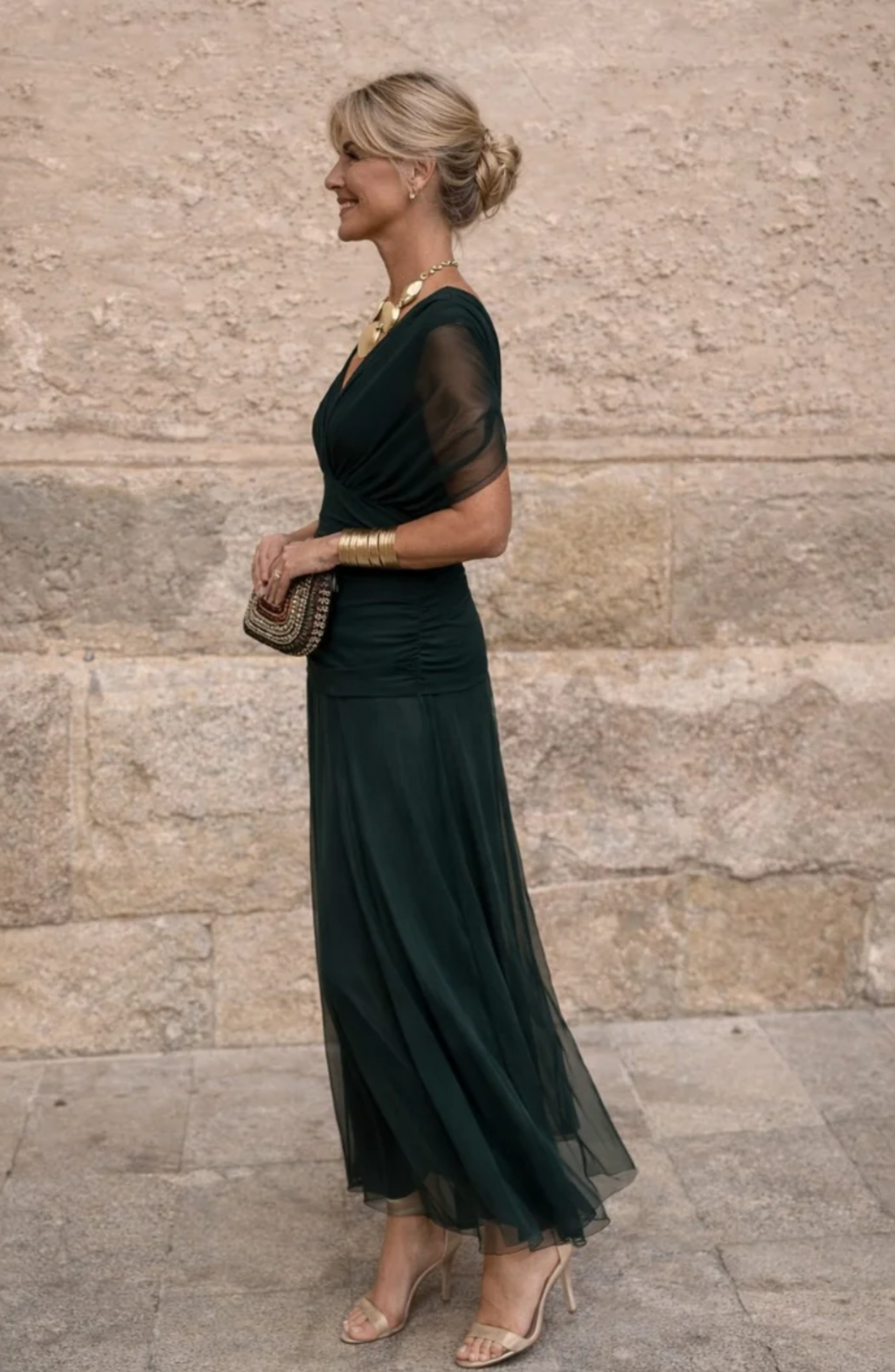Vestido Étoile con Cintura Drapeada