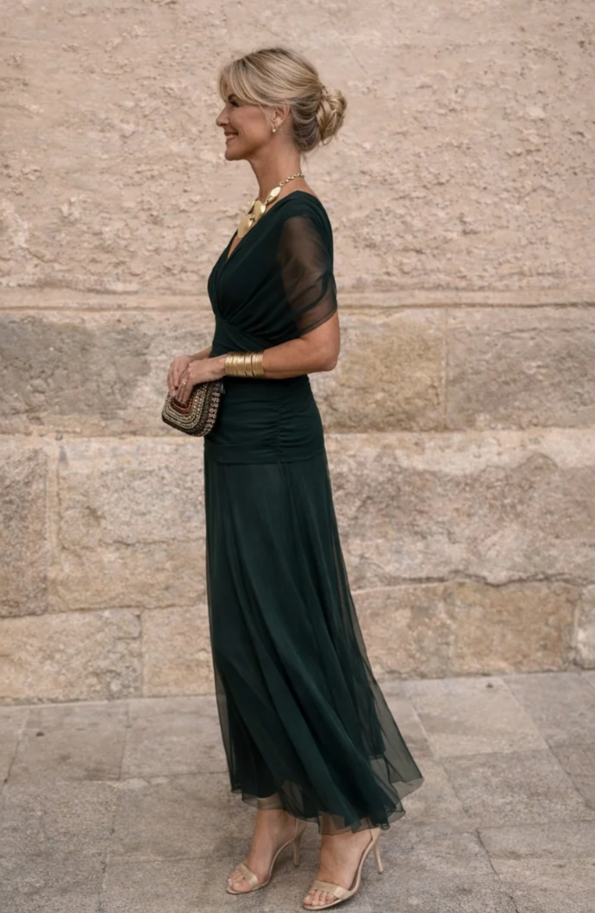 Vestido Étoile con Cintura Drapeada