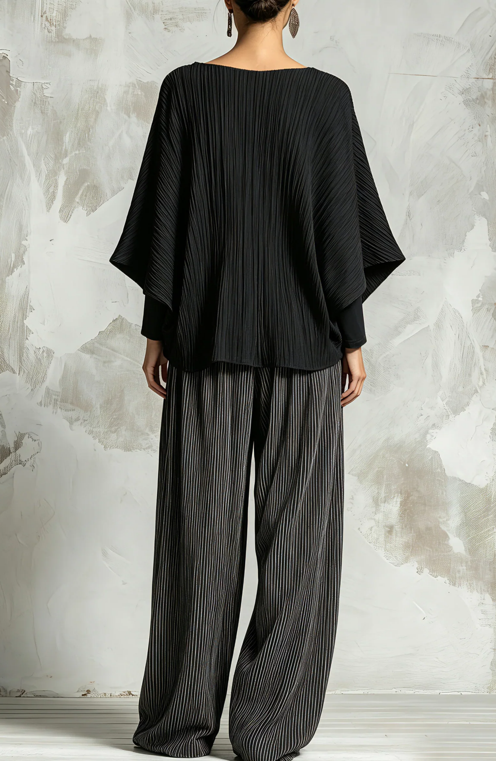 Conjunto Oversize de Top y Pantalón Palazzo Plisado