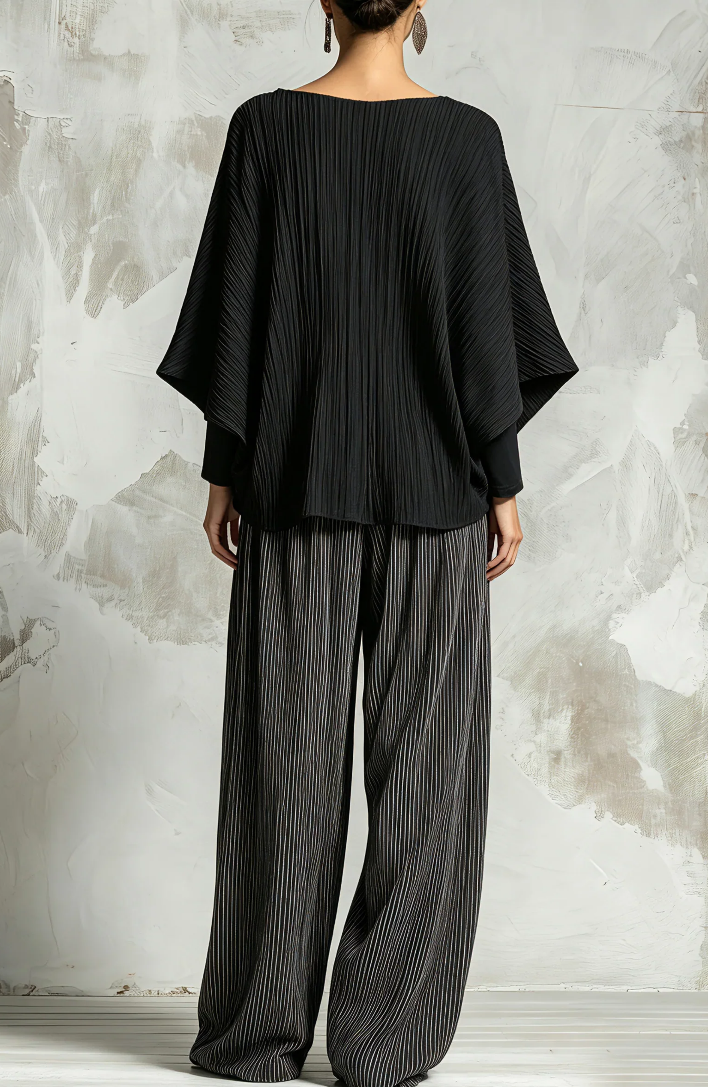 Conjunto Oversize de Top y Pantalón Palazzo Plisado