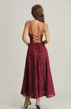 Aveline – Vestido Largo con Encaje Floral