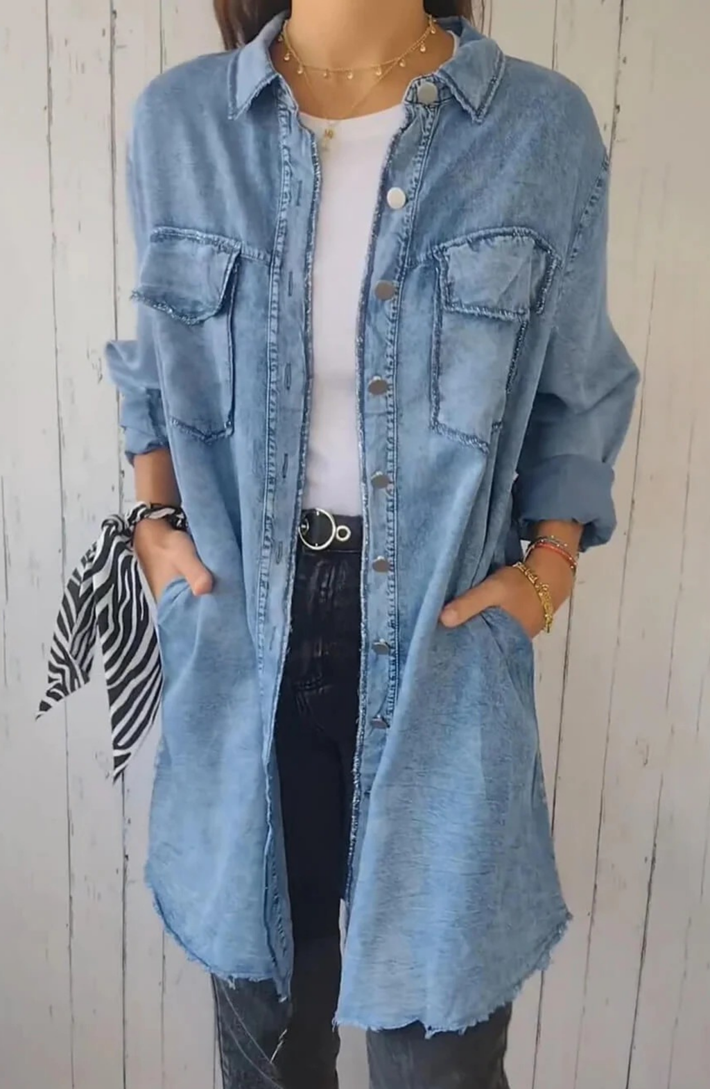 Montana – Camisa Denim con Bolsillos