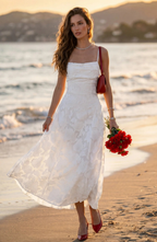 Aveline – Vestido Largo con Encaje Floral