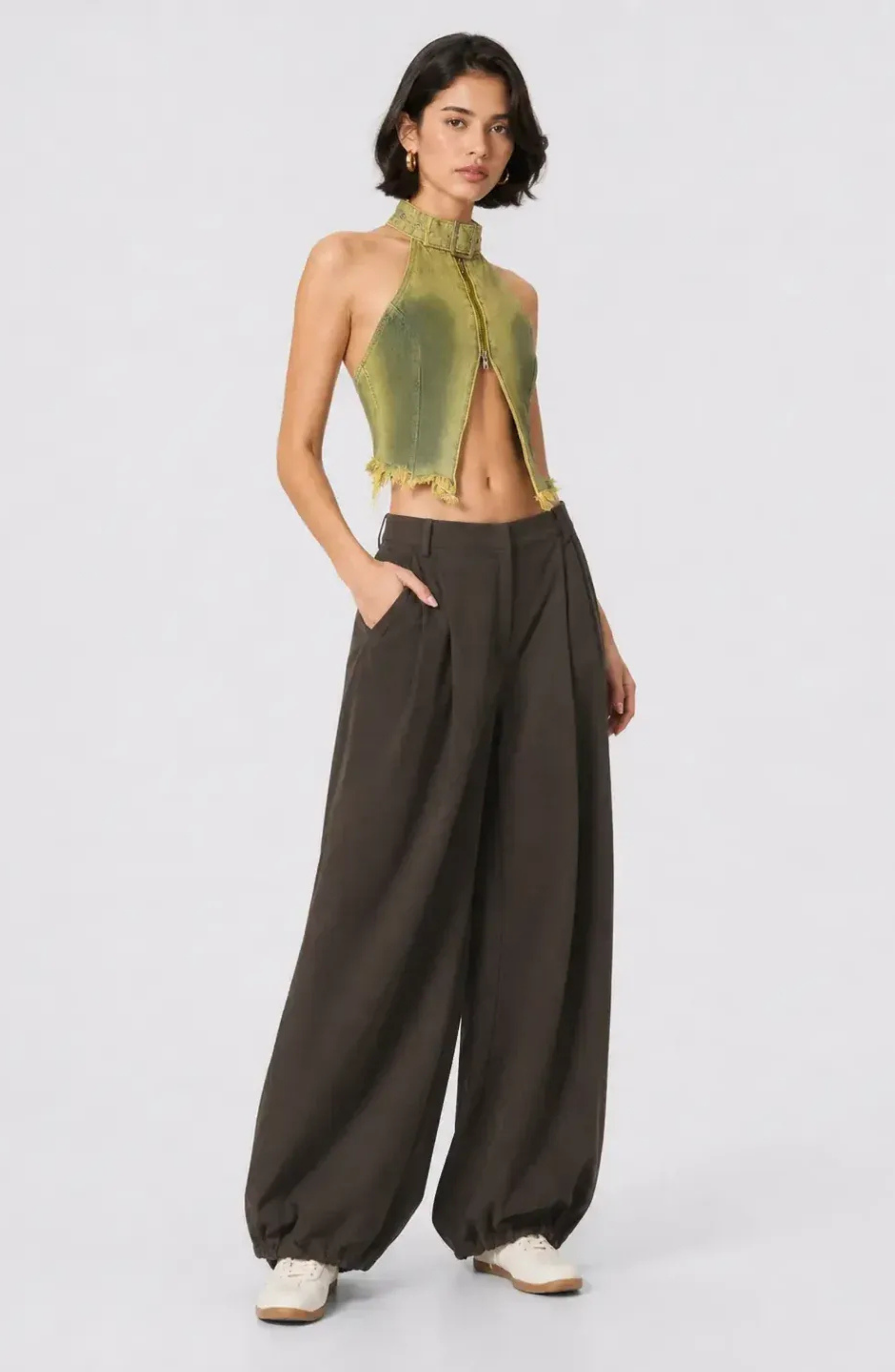 Pantalón Palazzo Casual con Cintura Plisada