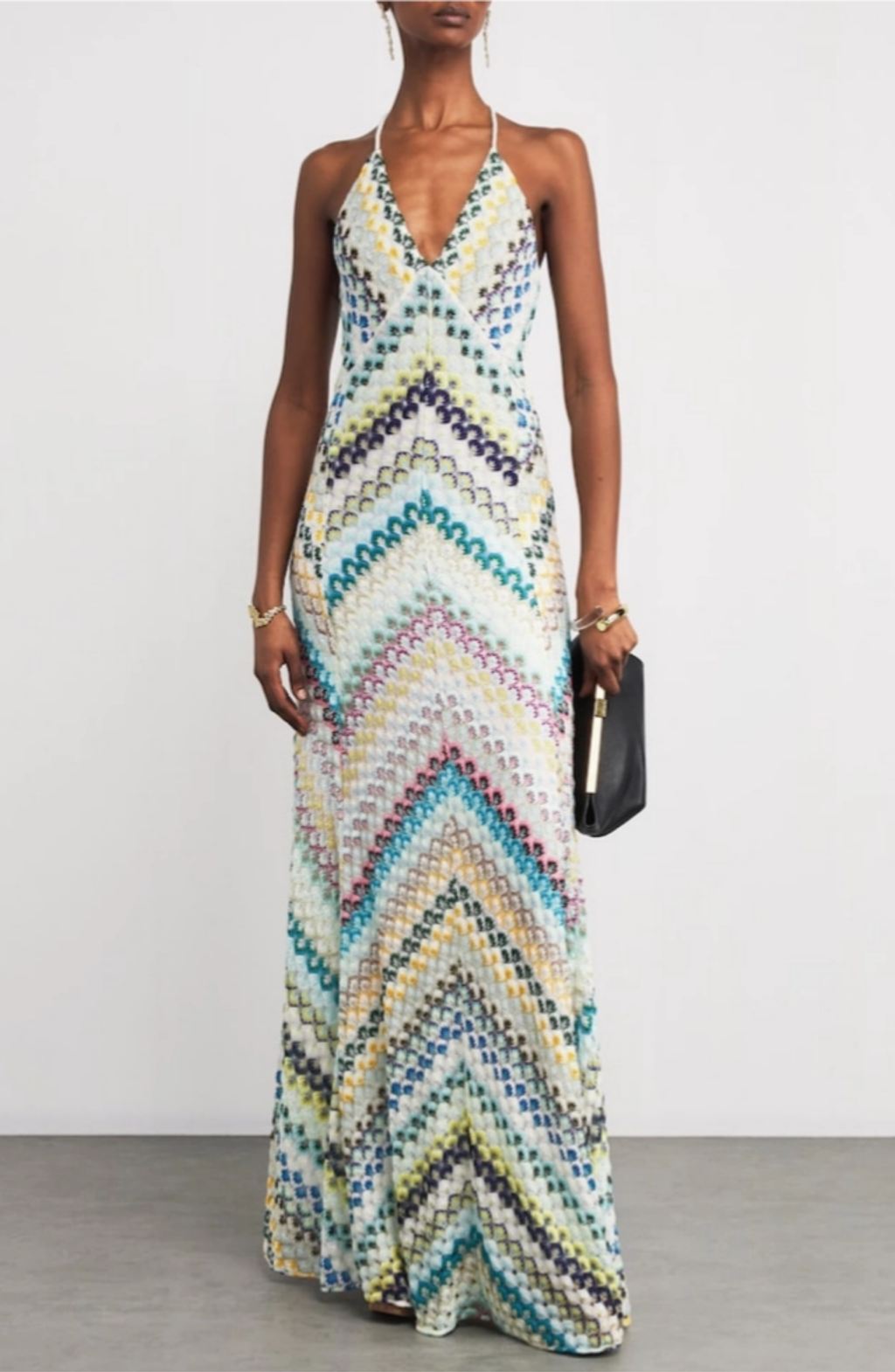 Vestido Largo de Crochet con Escote en V para Verano