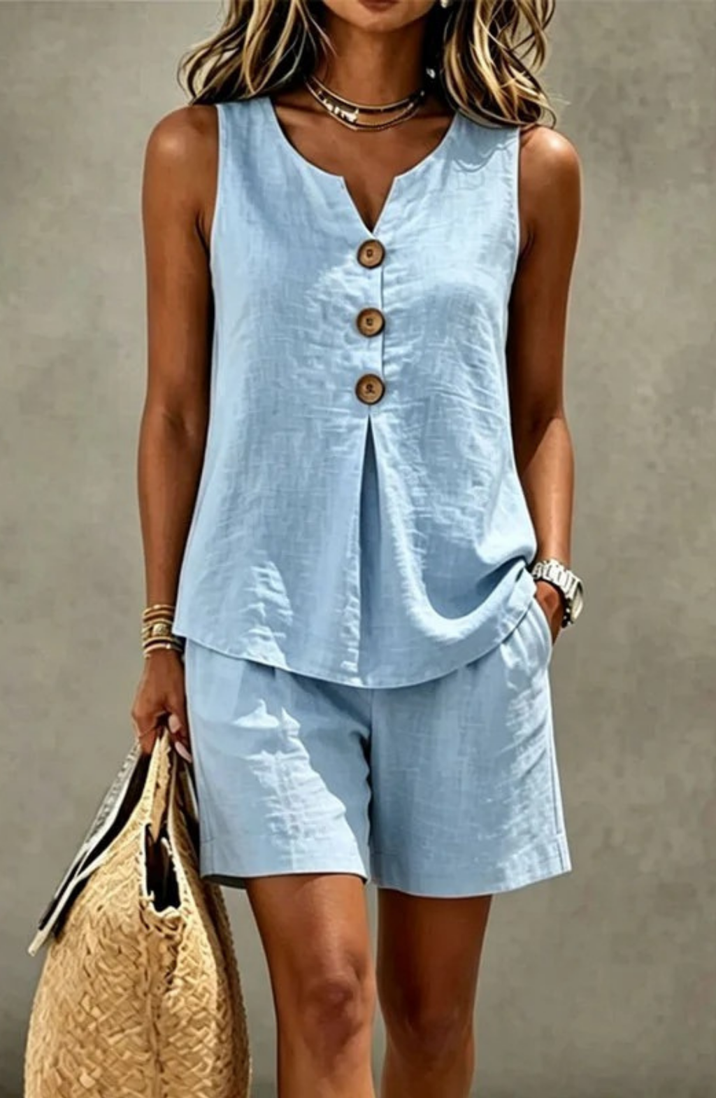Conjunto de Verano de Chaleco y Pantalón Corto
