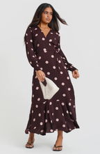 Robe longue Dolce Vita à encolure cache-cœur