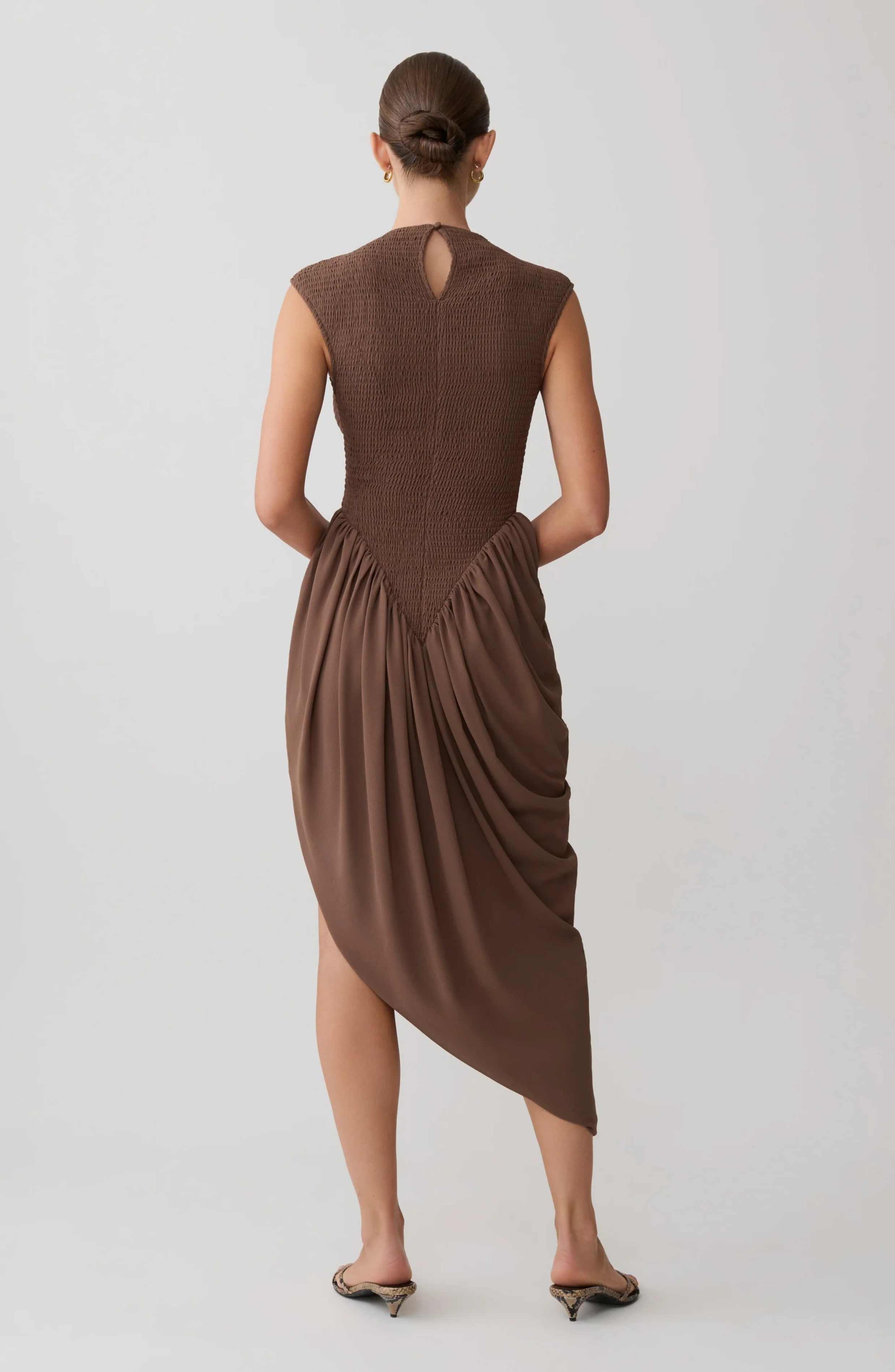 Cocoa Elegance Midi Dress