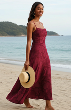 Aveline – Vestido Largo con Encaje Floral