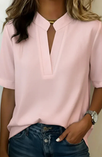 Blusa Minimal Chic de Manga Corta