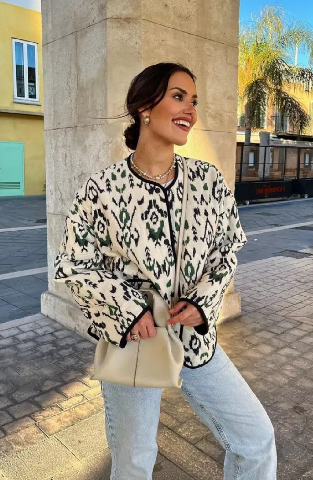 Chaqueta de Punto Tribal con Ribetes