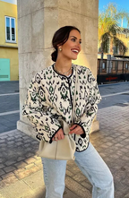 Chaqueta de Punto Tribal con Ribetes