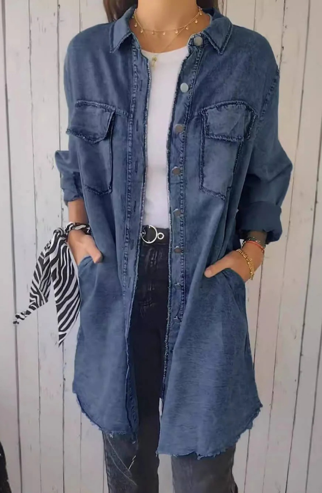 Montana – Camisa Denim con Bolsillos