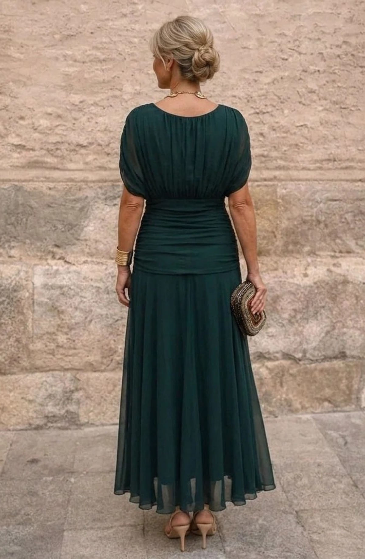Vestido Étoile con Cintura Drapeada