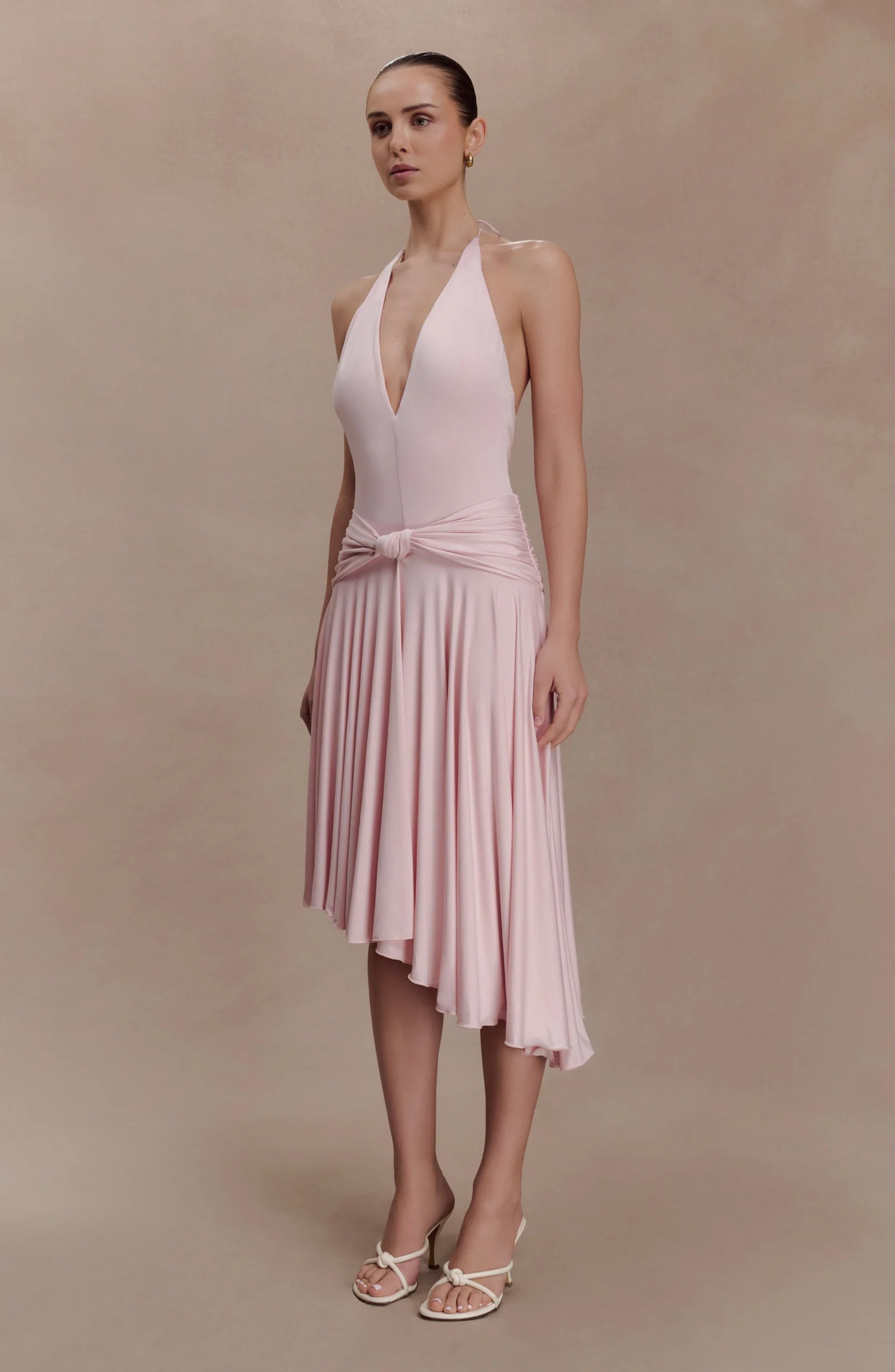 Blush Elegance Midi Dress