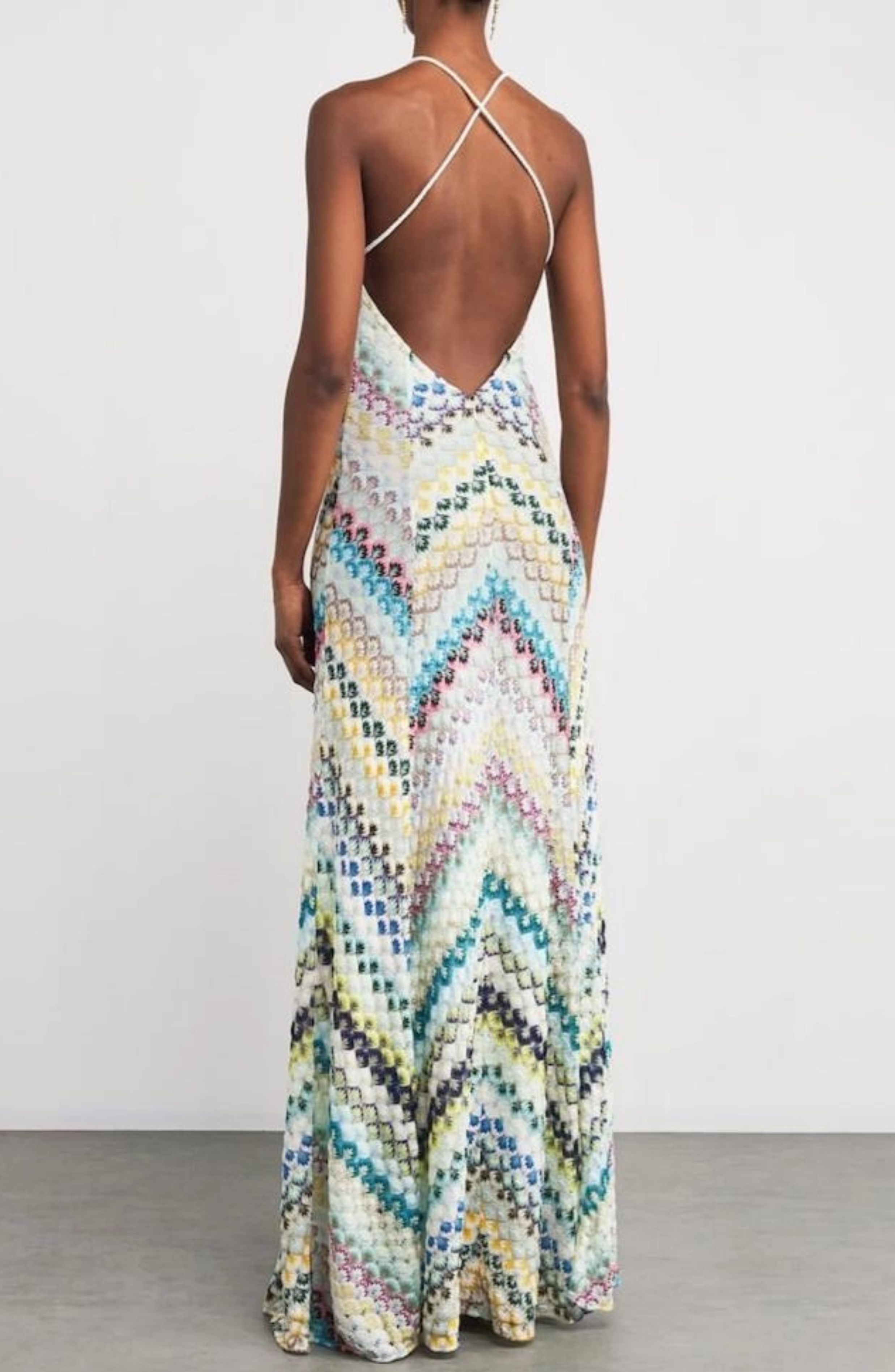 Vestido Largo de Crochet con Escote en V para Verano