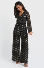 Combinaison de Nuit Dorée avec Taille Cintrée