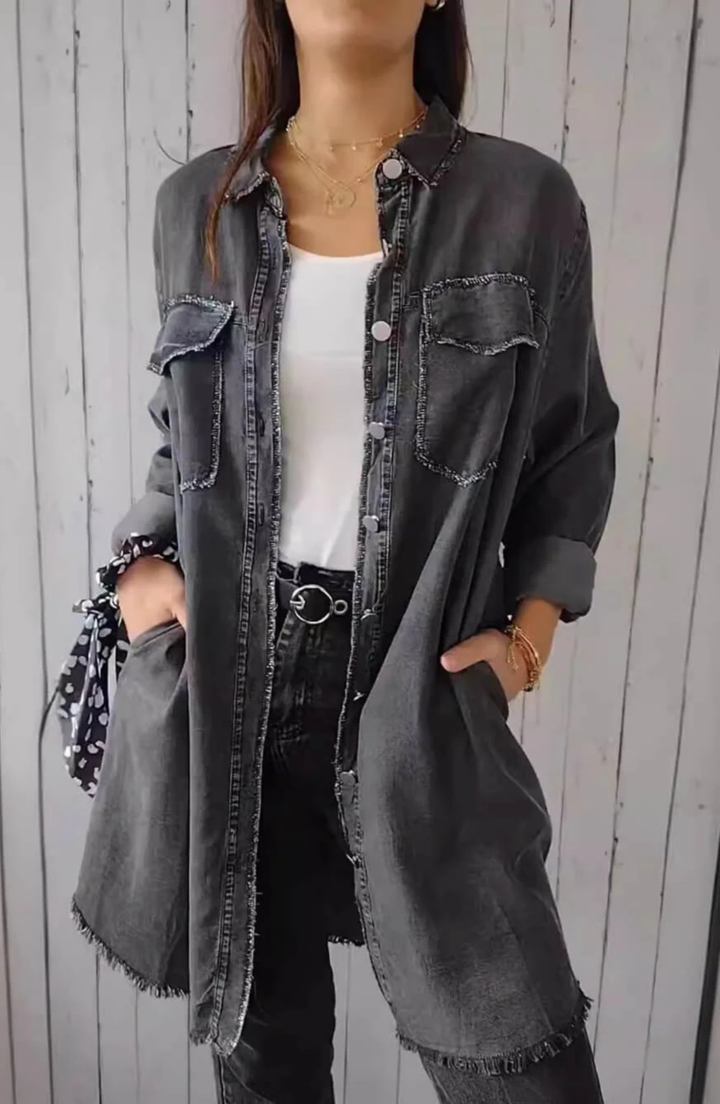 Montana – Camisa Denim con Bolsillos