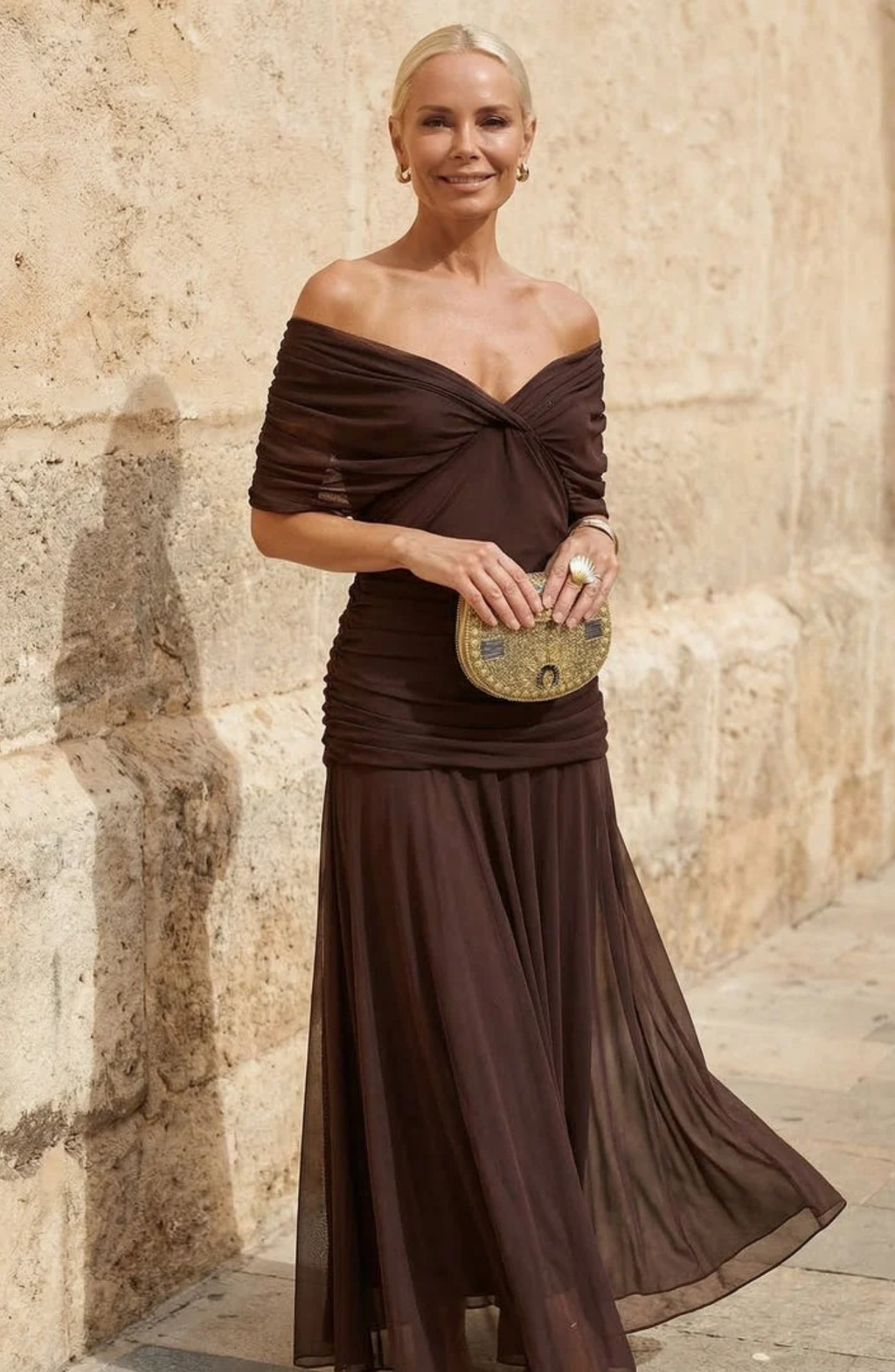 Vestido Étoile con Cintura Drapeada