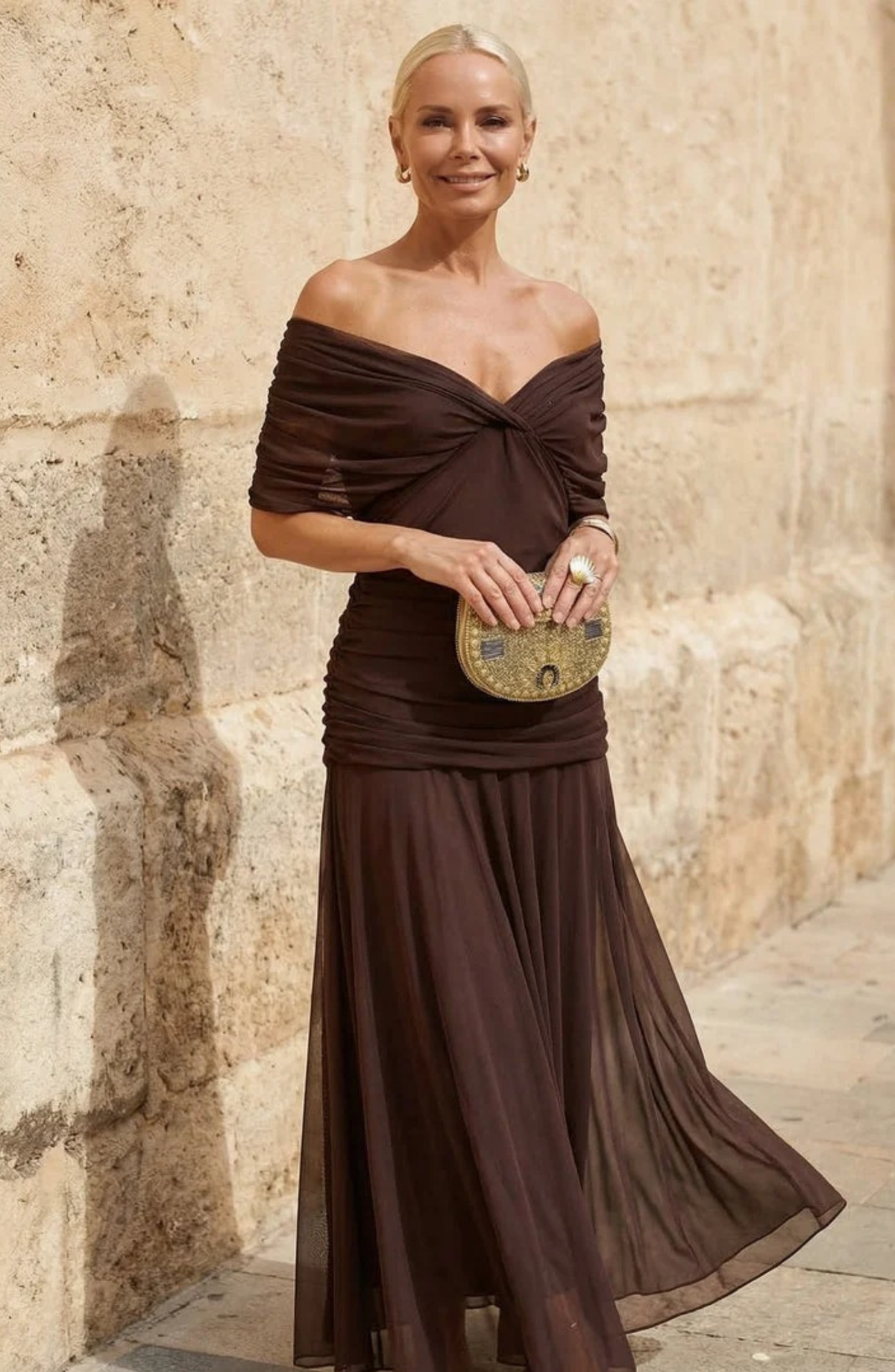 Vestido Étoile con Cintura Drapeada