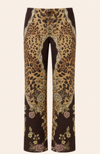 Pantalón Estampado de Pierna Ancha y Tiro Bajo