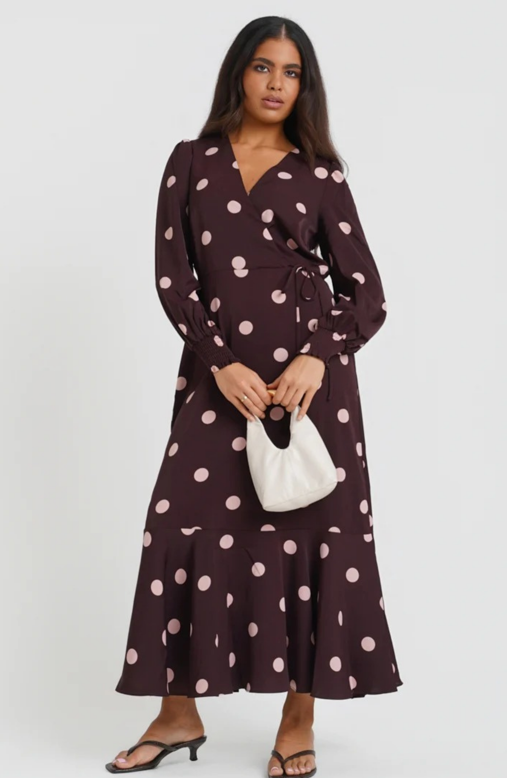 Robe longue Dolce Vita à encolure cache-cœur
