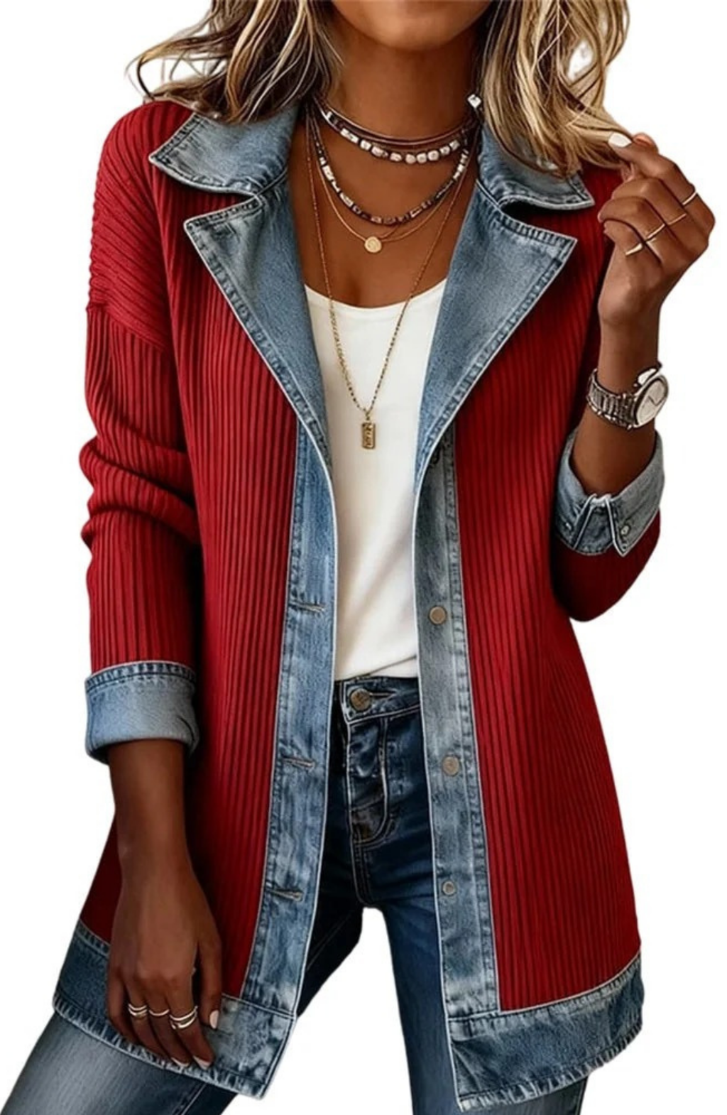 Veste Metropolitan avec Contraste Denim