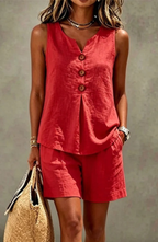Conjunto de Verano de Chaleco y Pantalón Corto