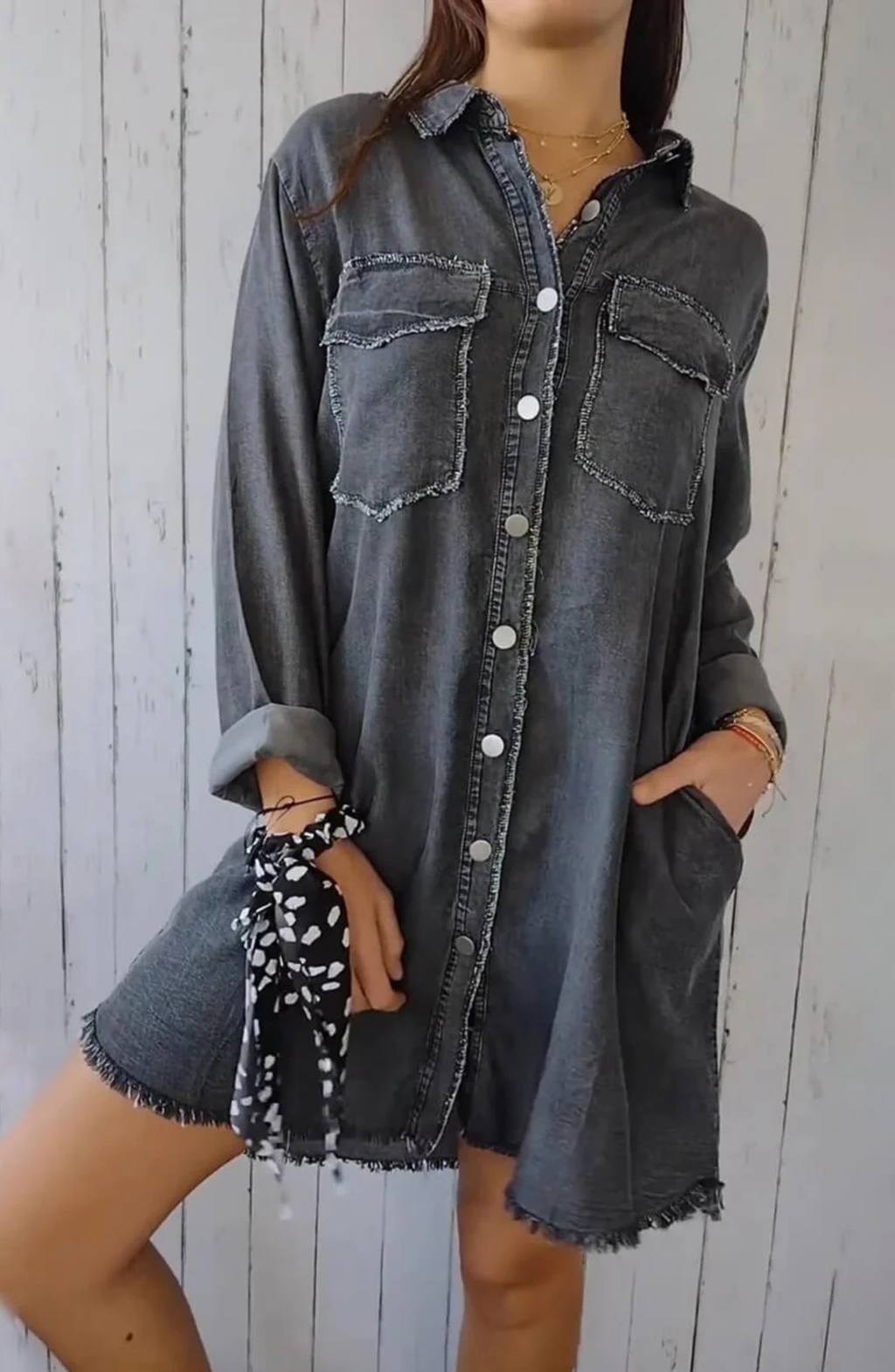 Montana – Camisa Denim con Bolsillos