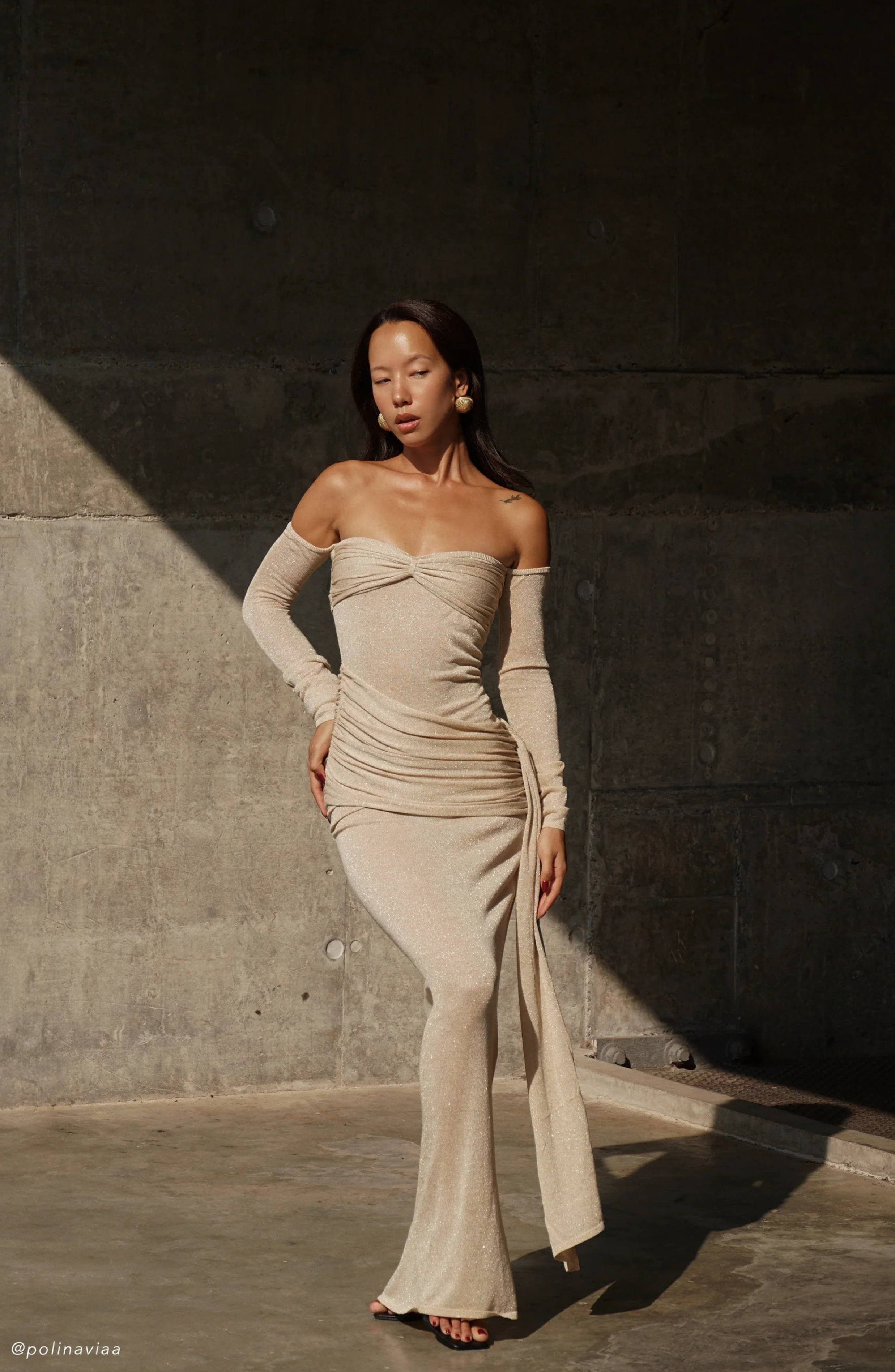 Divine Drape Gown Maxi dress