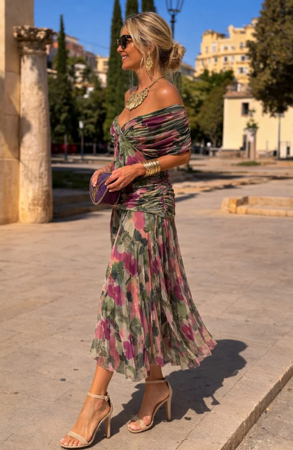 Vestido Étoile con Cintura Drapeada