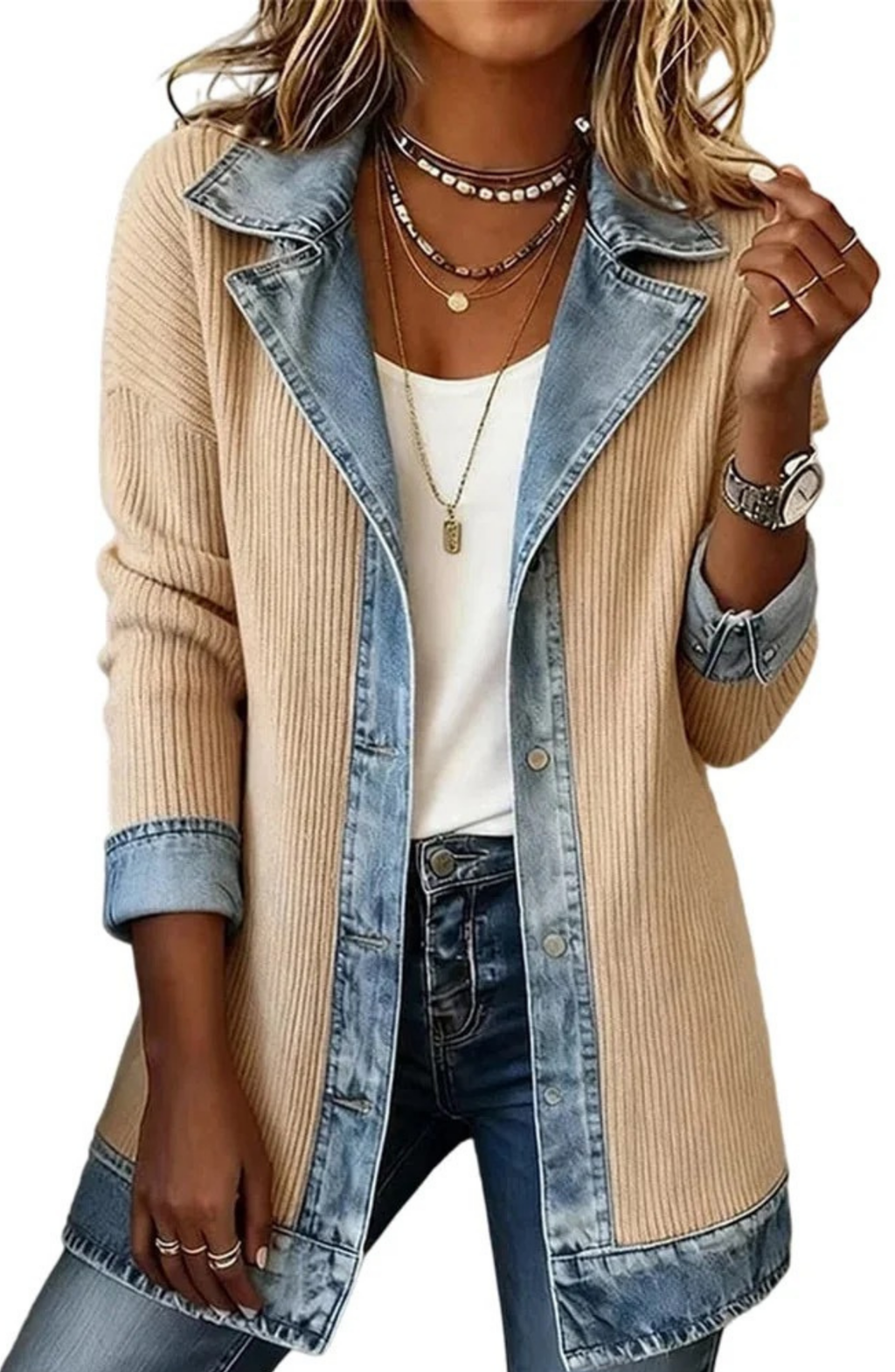 Veste Metropolitan avec Contraste Denim