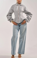 Conjunto de Chaqueta con Cremallera y Pantalón de Pierna Ancha