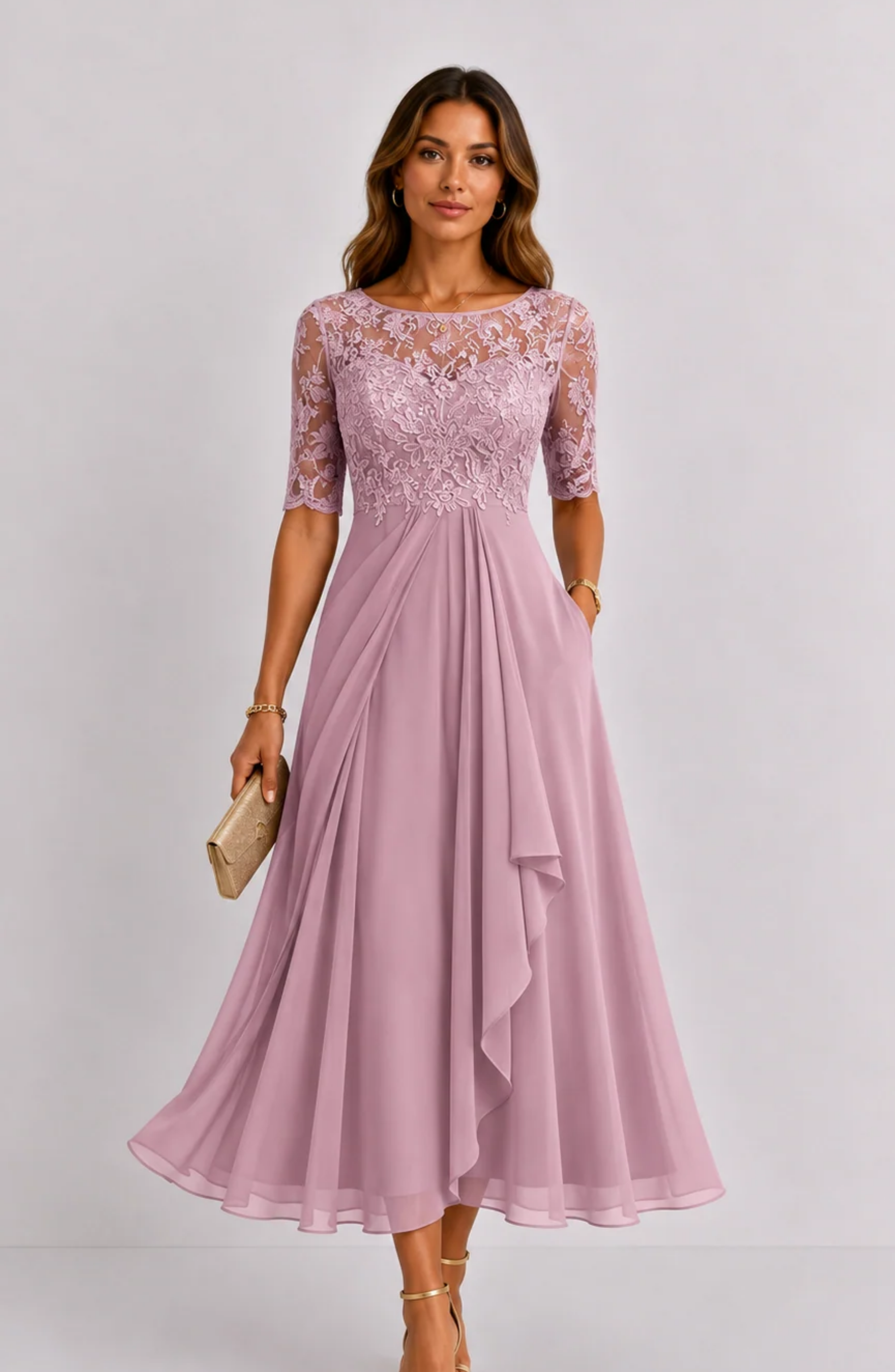 Vestido Serenité con Bordado Floral