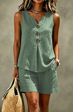 Conjunto de Verano de Chaleco y Pantalón Corto