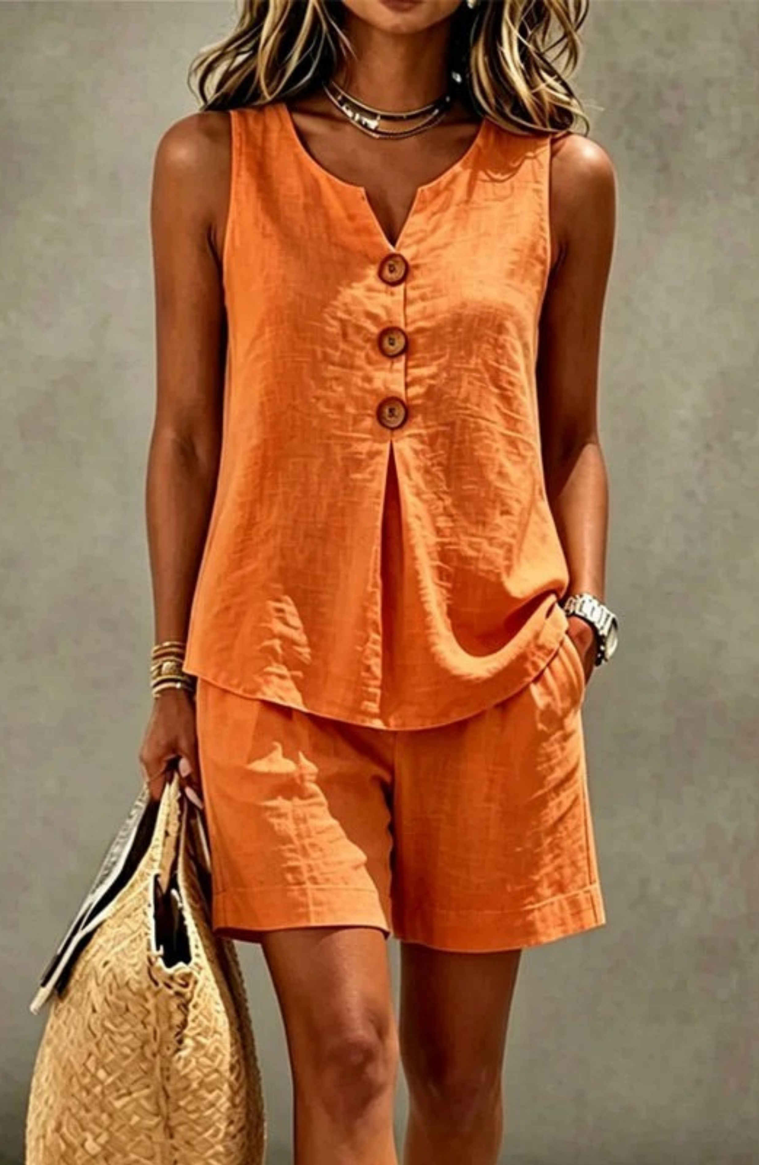 Conjunto de Verano de Chaleco y Pantalón Corto