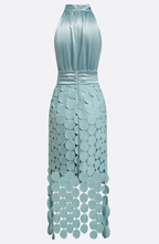 Celeste – Vestido Midi con Cuello Halter