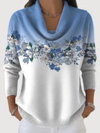 Alba | Jersey Floral con Cuello Vuelto