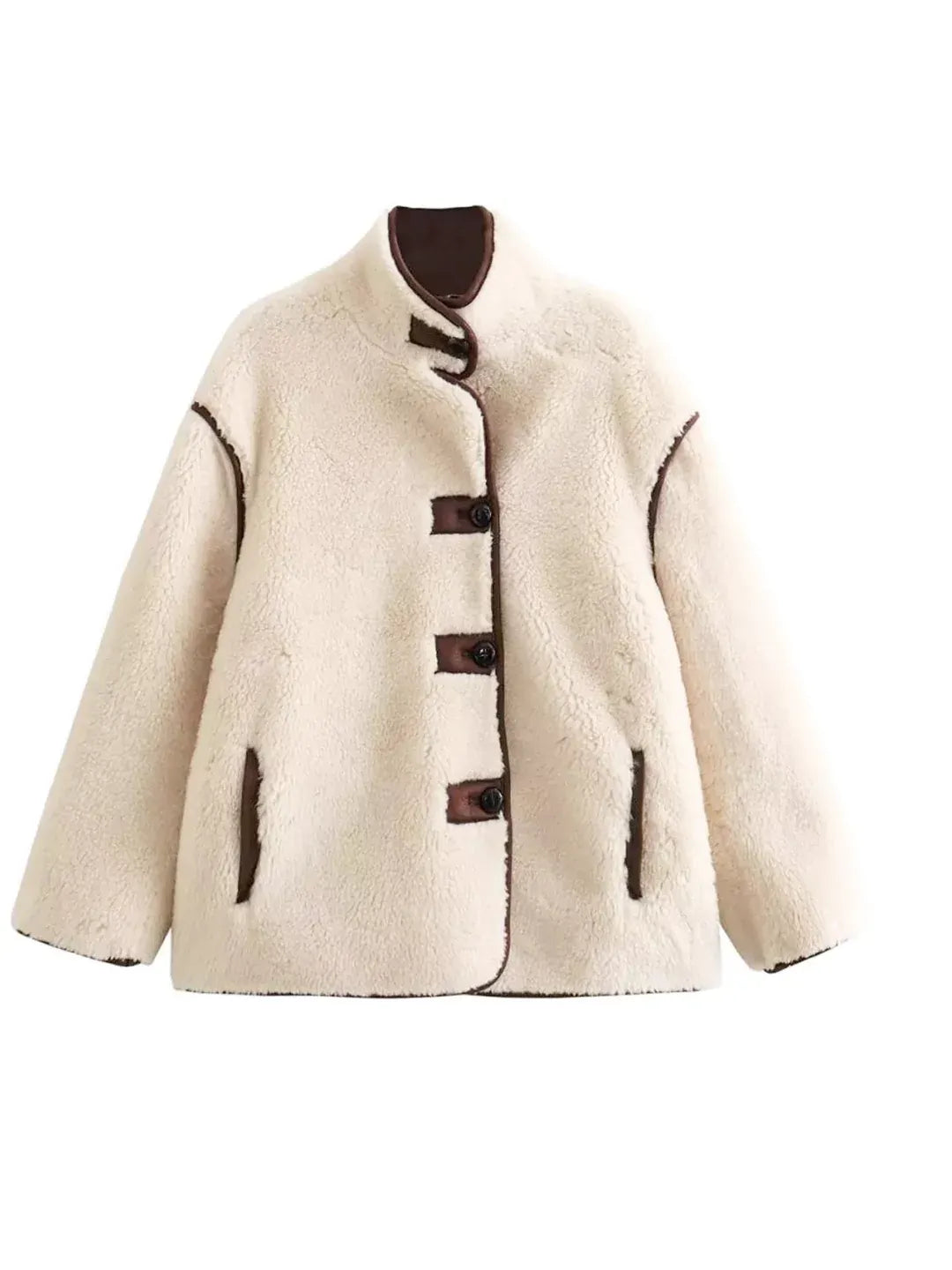 Copenhague – Chaqueta Texturizada con Cuello Alto